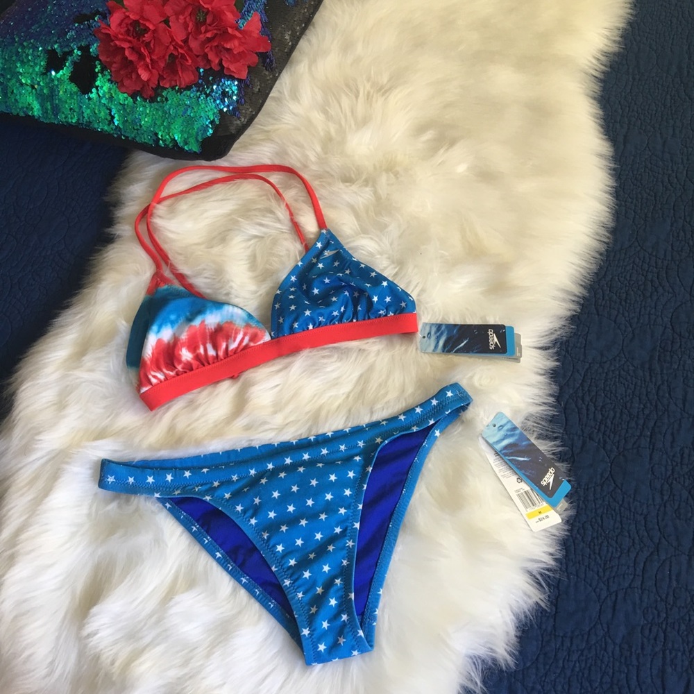 Speedo - Two Piece USA/American Flag Swimsuit